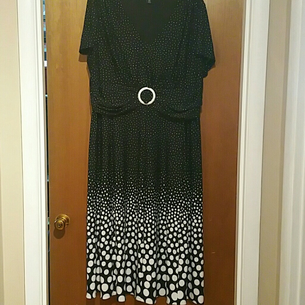 Black dress with polka dots